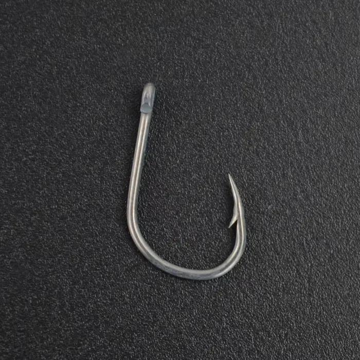 Hirisi 50 Pièces Hameçons de pêche carpe à revêtement barbelé avec oeil Conception au Japon en acier à haute teneur en c