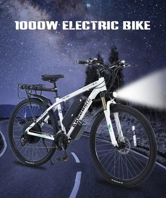 Vélo électrique tout-terrain haut de gamme pour hommes avec moteur 1000W et batterie 48V pour randonnées en montagne et sorties familiales