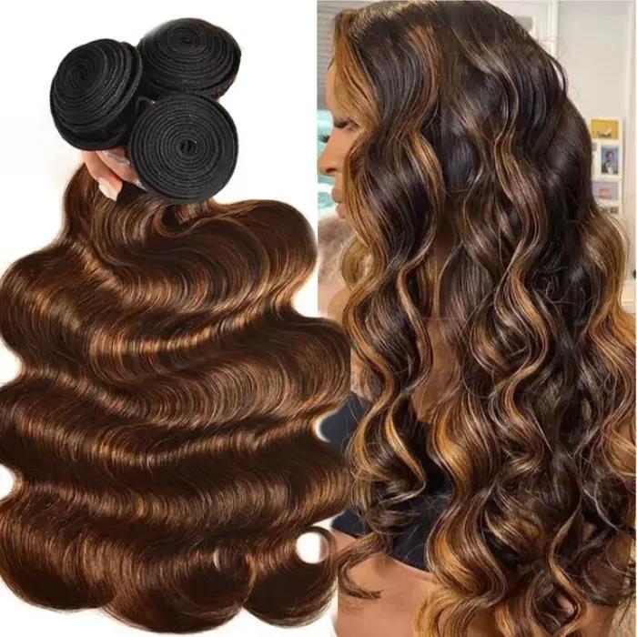 Extensions de Cheveux Humains Ondulés Ombrés de 30, 40, 50 Pouces, Mèches Blondes Non Traitées, Chev