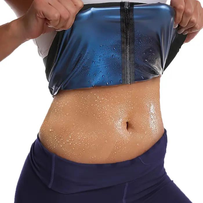 Entraîneur de taille pour femmes Shaper Sauna ceinture de sueur tondeuse de taille bleu