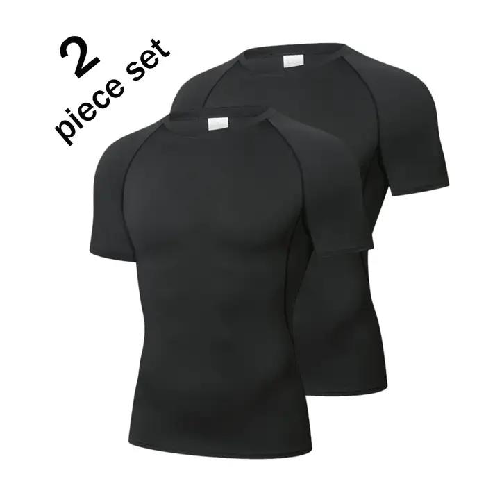 2 pièces hommes Compression Sport t-shirt à manches courtes entraînement haut de Fitness t-shirt hom