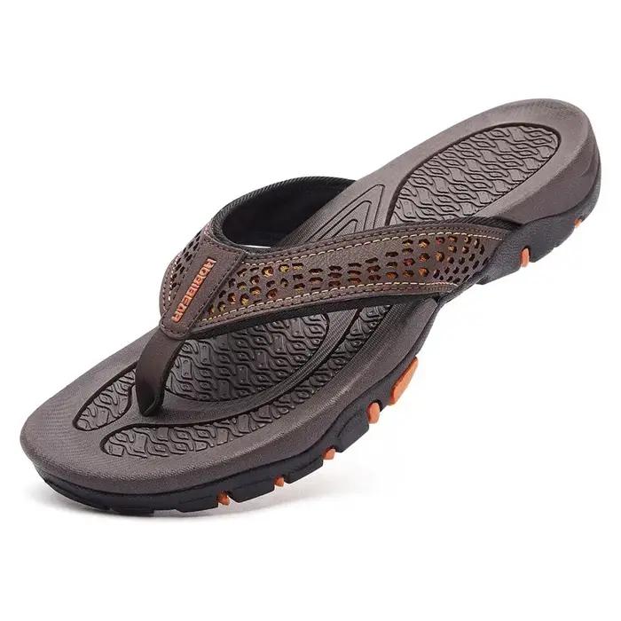 Tongs d'été pour hommes, pantoufles en cuir, sandales tongs, chaussures de plage, grande taille 49 5