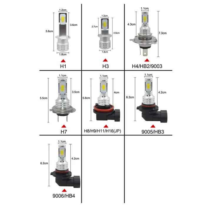 Phare LED Canbus Turbo pour Voiture, Phare Antibrouillard pour Sauna, Puce CSP, H7, 20000LM, 4300K,