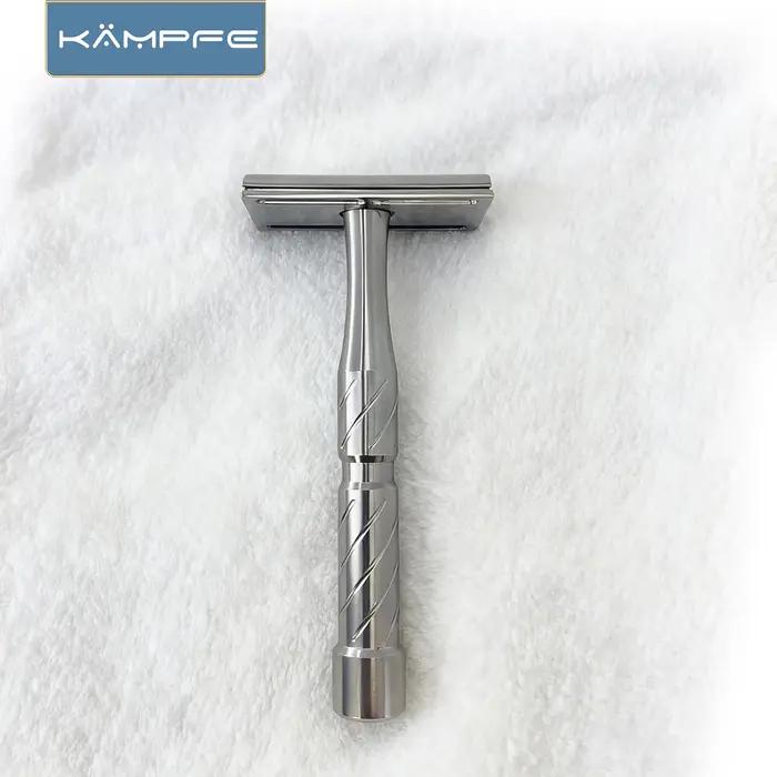 KAMPFE Rasoir manuel de sécurité CNC - Acier inoxydable traité pour le rasage humide des peaux sensi