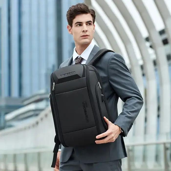 Wiersoon sac à dos d'affaires pour hommes sac à dos étanche grande capacité affaires multifonctionne