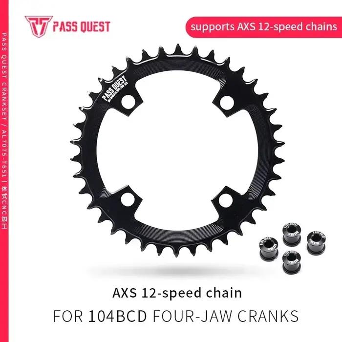 PASS Calls-Chaîne de vélo de route, étroit, large, noir et argent, EST commencerBCD AXS