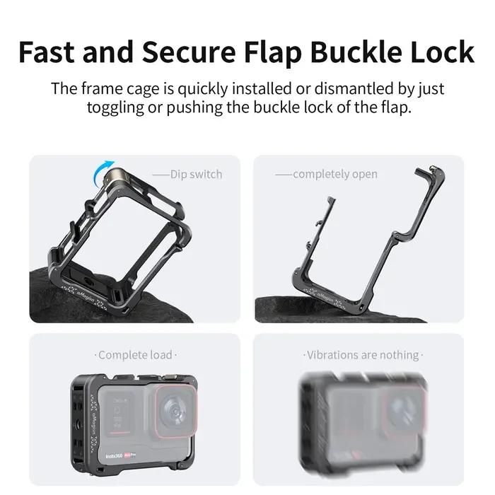 AMagisn-Étui de protection horizontal et vertical, cadre en métal à dégagement rapide, appareil phot