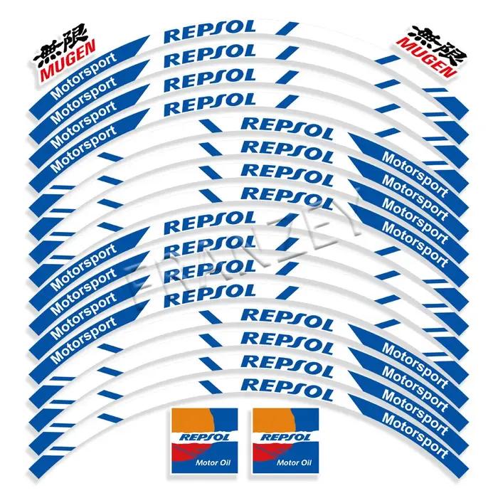 Autocollant de roue de moto pour HONDA CBR250R VFR 400 CBR600RR CBR1000RR Repsol, bande réfléchissan