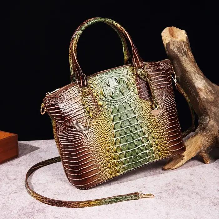 2025 Sac à main en relief Crocodile pour femme Sac à main de luxe en cuir ombré Sac à bandoulière Sa
