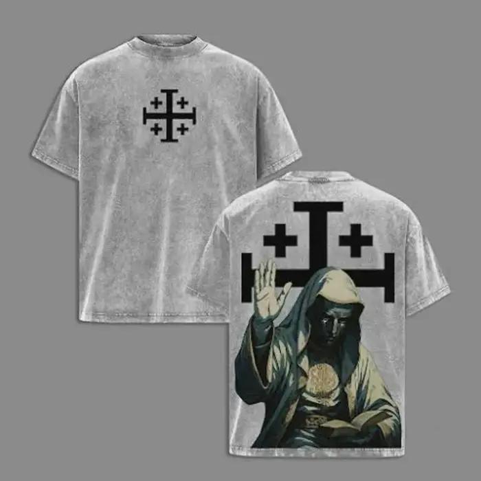 T-shirt graphique vintage Baldwin IV Crusader Leader Reborn en style streetwear, imprimé rétro, parf