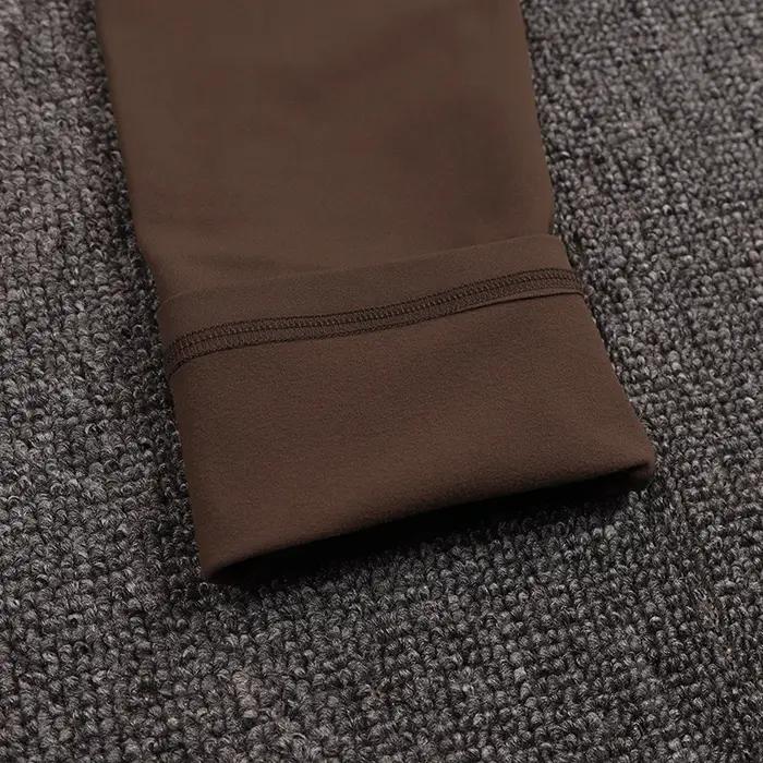 Leggings chauds nylon femmes hiver - Yoga taille invisible poche élastique doux sexy
