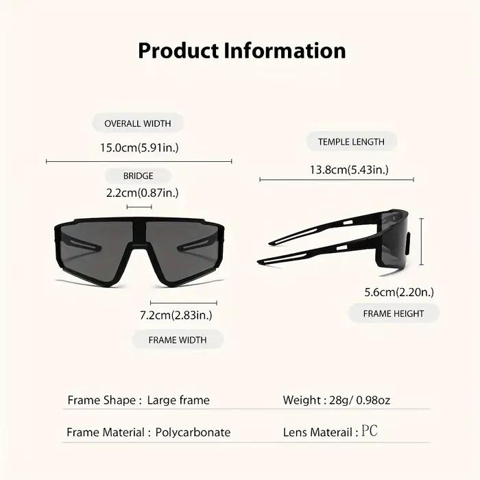 Lunettes de soleil de cyclisme surdimensionnées pour hommes, lunettes de vélo coupe-vent, lentille p