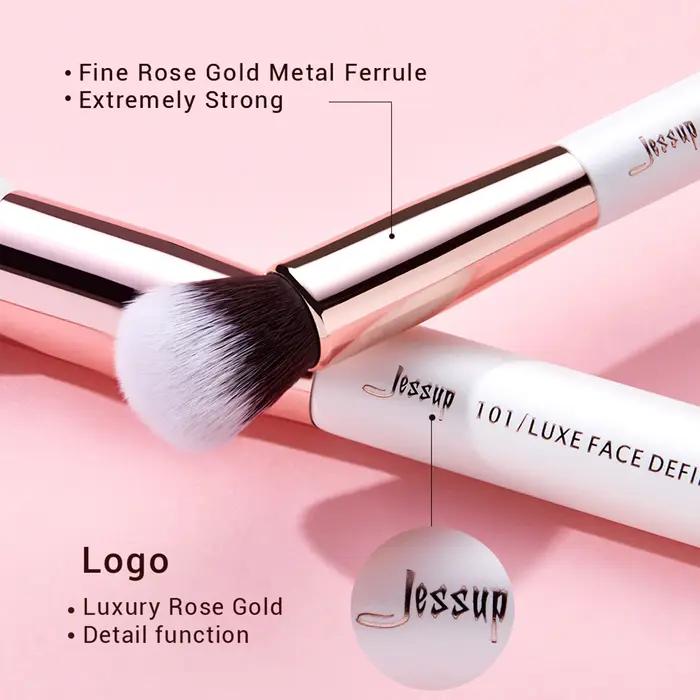 Jessup – ensemble de pinceaux de maquillage professionnels, 15 pièces, brosse de maquillage naturel-