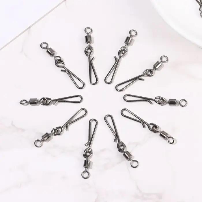 20 pièces/lot 2 # -10 # Connecteur émerillons de pêche, broche de verrouillage, pivotant à pressio
