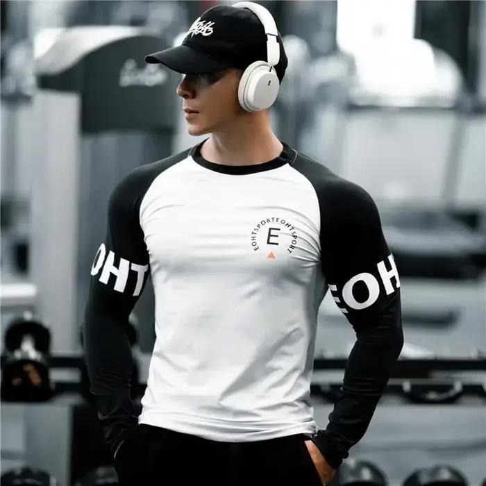 T-shirt de basket-ball pour hommes, chemise de Sport et de Fitness, à manches longues, séchage rapid