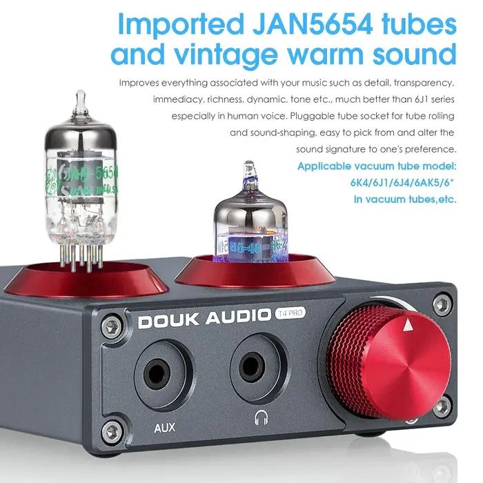 Douk – préampli Audio à Tube sous vide JAN5654, préampli Phono pour platines, téléphone/PC/MP3/TV, A