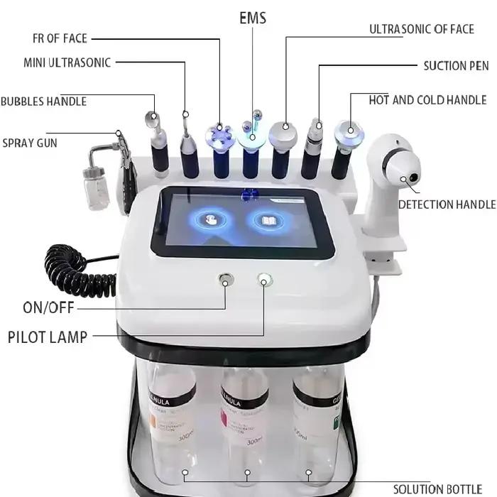 2025 10 en 1 H2o2 Aqua Peeling Lift Skin Bubble Hydratant Oxygène Hydro Machine faciale, Soins de la