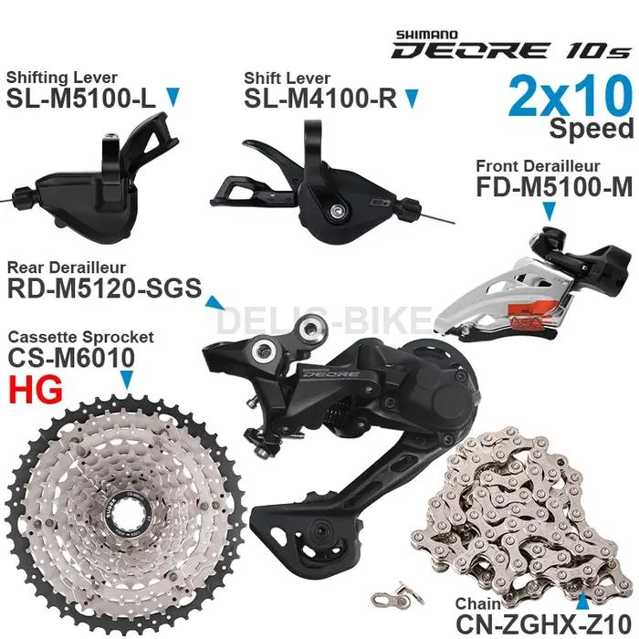SHIMANO DEORE M4100 M5100 2x10 vitesses groupe manettes de vitesse avant/arrière dérailleur et SUGEK
