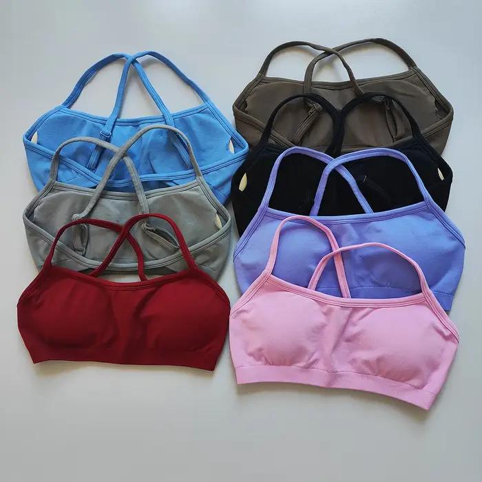 Sans couture femmes Fitness Yoga soutiens-gorge course dos sport soutiens-gorge haut en Nylon soutie