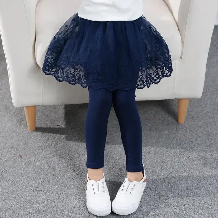 Leggings en dentelle pour filles, jupe-pantalon princesse, vêtements d'été et d'automne, pour bébés,