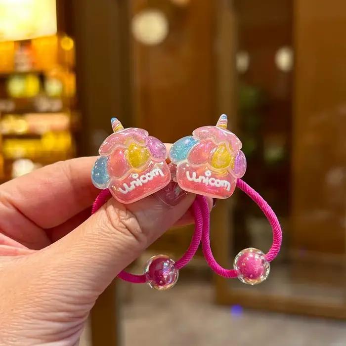Jolies bandes élastiques arc-en-ciel pour filles, accessoires pour cheveux pour enfants, vêtements d