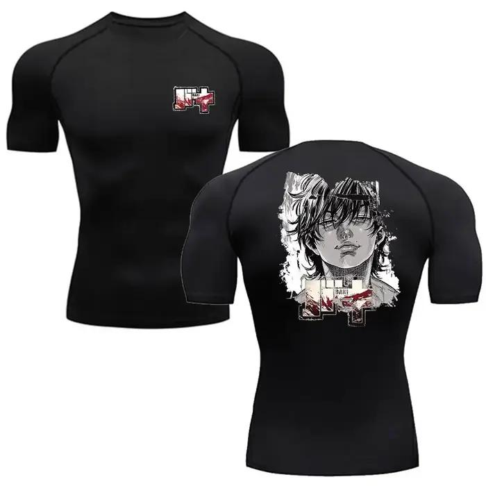 T-shirt de boxe Baki Hanma pour homme, haut de sport, entraînement en plein air, MMA Rash Guard, Her