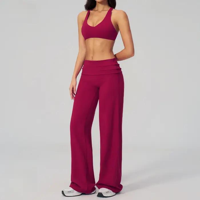 Ensemble de survêtement féminin mode estivale décontractée dos élégant sexy pour gym et fitness activité physique femme