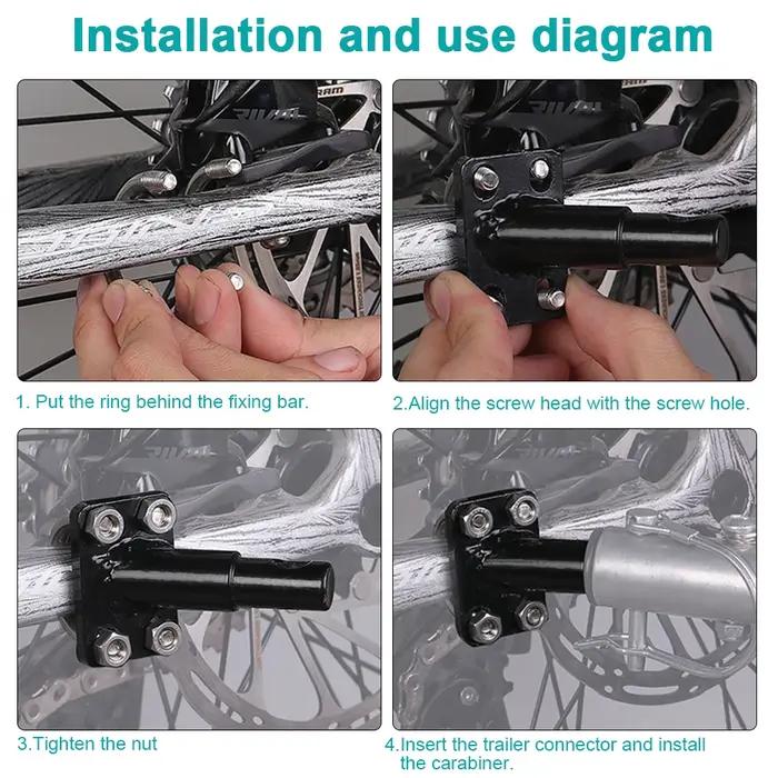 Coupleur de Fixation de Remorque de Vélo Polyvalent Compatible Avec Vélos Standards et Remorques Pour Enfants Occasions Familiales Et Randonnées Cyclistes
