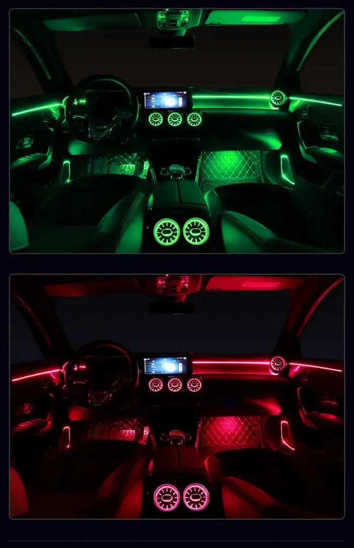 64 couleurs lumière ambiante LED évents pour Mercedes Benz W177 W118 W247 A/B/CLA/GLA/GLB classe voi