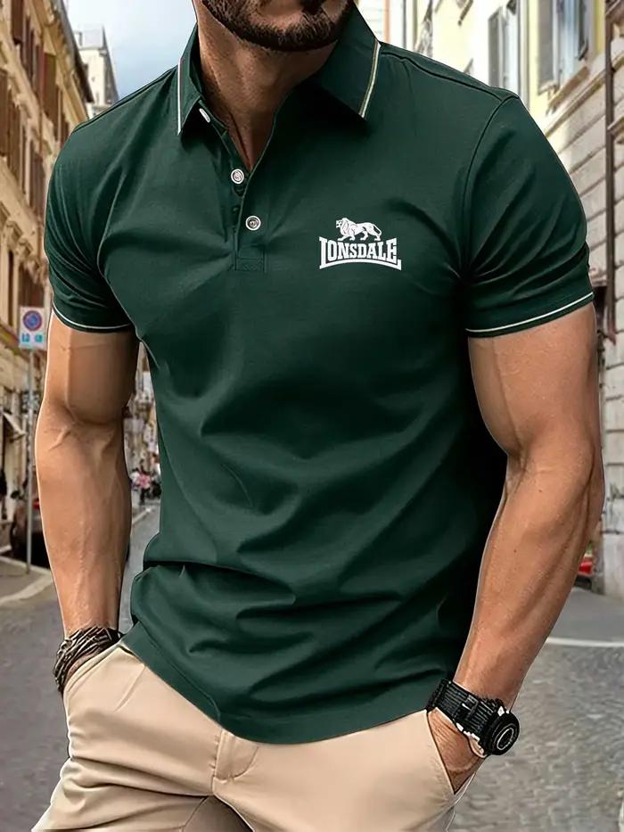 Nouveau polo à manches courtes pour hommes de haute qualité avec imprimé lion - T-shirt d'été à la m