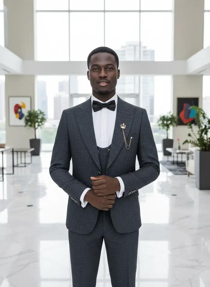 Costume homme ST Cassy de haute qualité, 3 pièces, élégant, coupe slim, pour mariage, cérémonie, aff