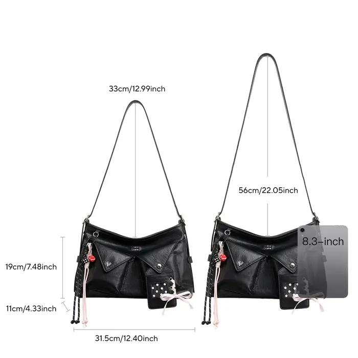 Sac à bandoulière toutou en cuir PU, tendance y2k, sac fourre-tout en dentelle Sweet Cool, sac Ita a