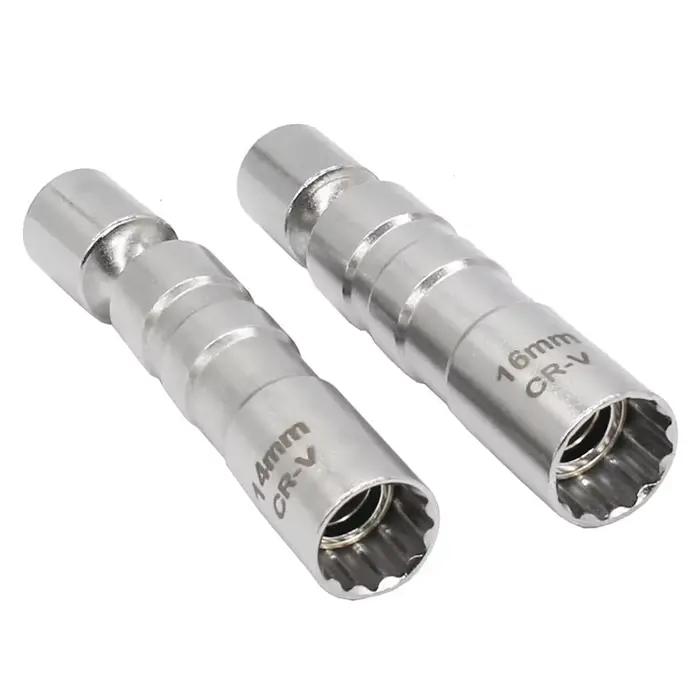Clé à manchon universelle pour bougie d'allumage, douille magnétique de 3/8 pouces, Angle de 12 poin