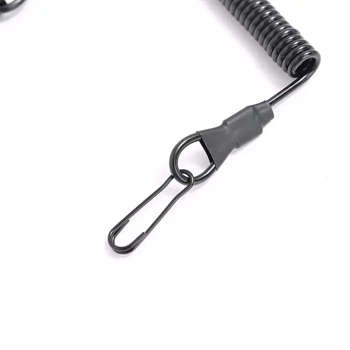 DulAnti-Lost Elastic Lanyard, Anti-vol, Anti-cut, Military, Spring Seat Belt, Gun Rope, Key Ring, Fl