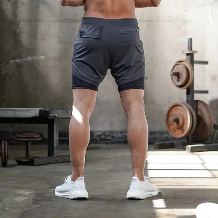 Short de course camouflage pour hommes, Short de sport 2 en 1, séchage rapide, entraînement, Fitness