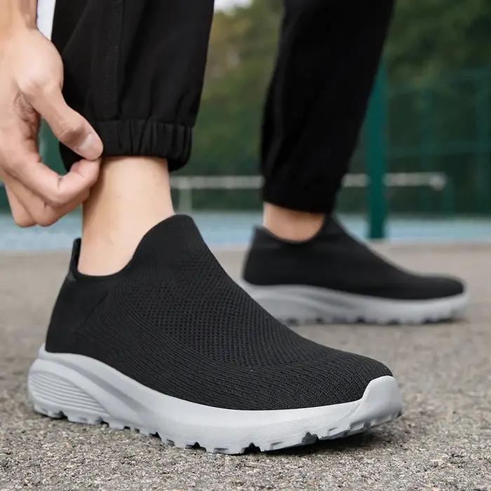 Chaussures de marche homme antidérapantes respirantes - Baskets sport été mode large pied