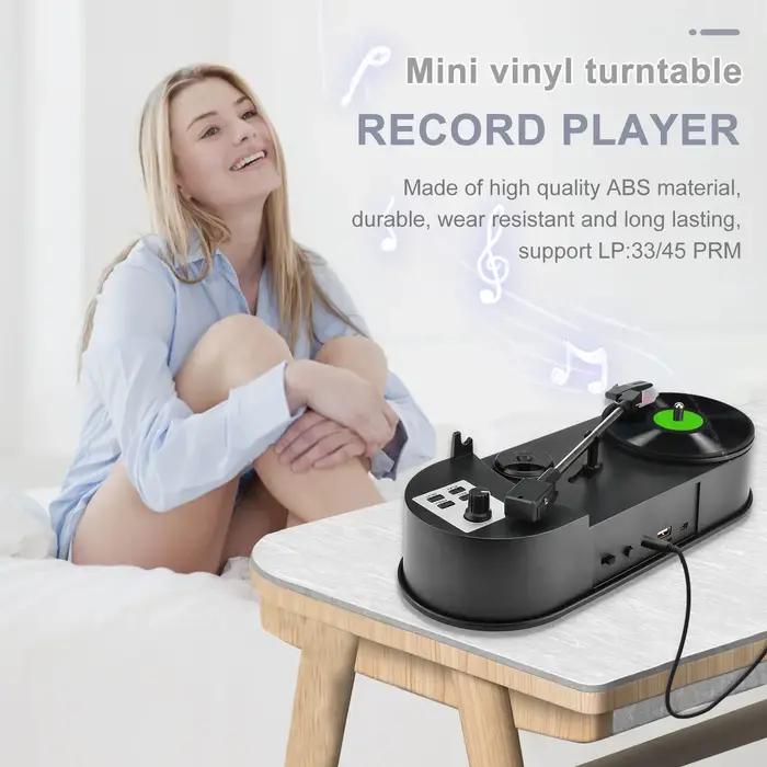 Phonographe Portable 33/45 tr/min, lecteur de platine, convertisseur pour enregistrements de musique