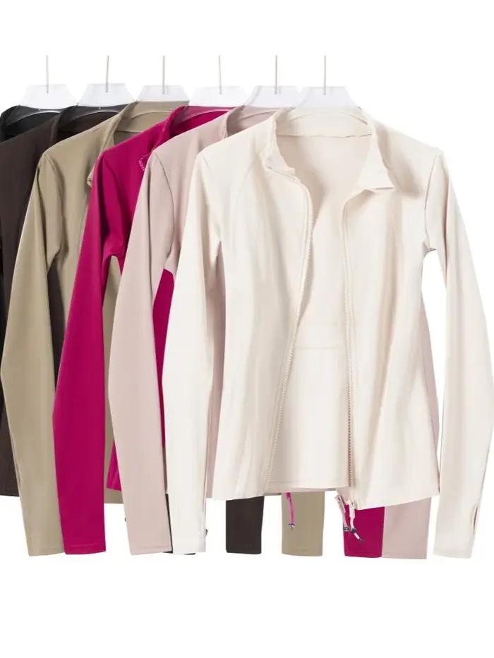 Veste de yoga amincissante pour femme ; tenue de course et de fitness légère et fine ; haut de sport