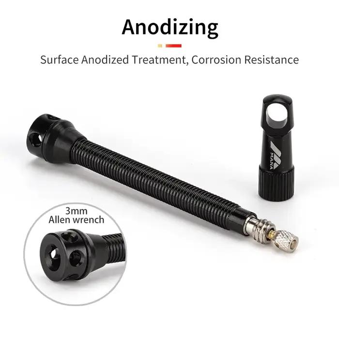 MANA 1 paire de Valve Presta de vélo 40/53/63/78/100mm 7075 en alliage d'aluminium pour route sans c