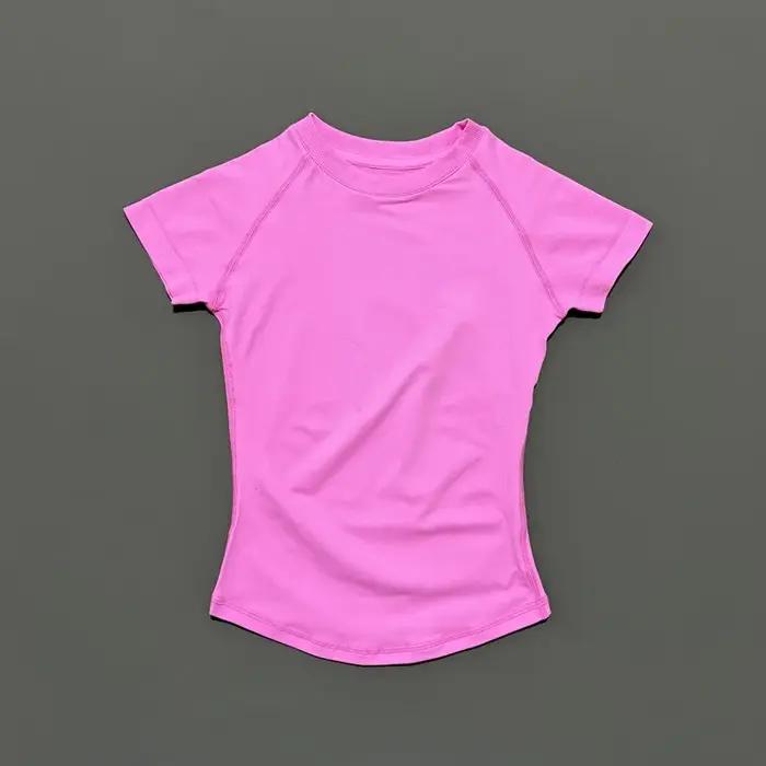 Haut de sport à manches courtes pour femme, t-shirt de course, t-shirt de sport d'été à manches cour