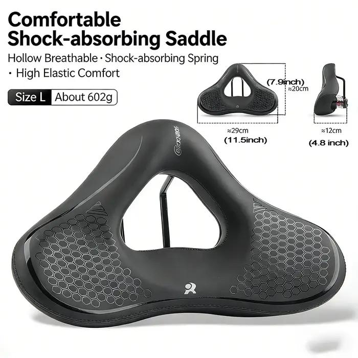 Selle de vélo, absorption des chocs hautement élastique, épaisse, douce, ergonomique, creuse et resp