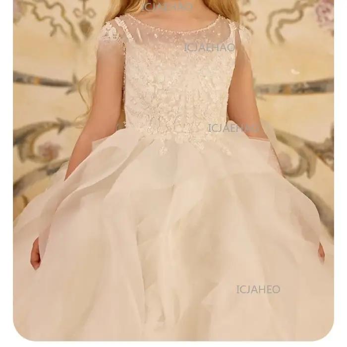 Nouvelle Robe de Princesse Blanche pour Filles 2026 – Modèle Enfant, Tenue de Cérémonie, Robe de Soi