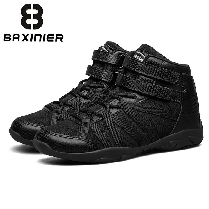 BAXINIER Chaussures de cheerleading montantes noires pour filles, légères, respirantes, pour la comp