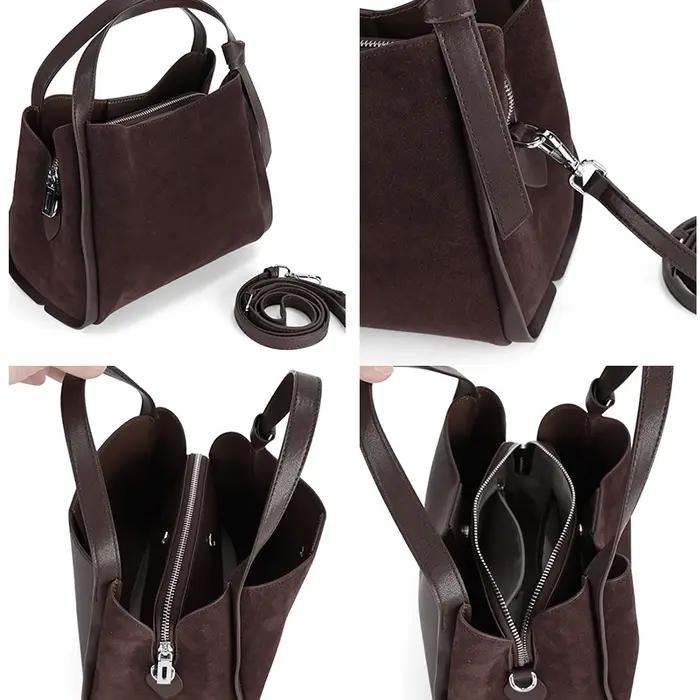 Sac à bandoulière en cuir de vache pour femmes, sacs à main polyvalents en cuir véritable pour dames