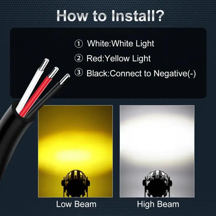 Projecteur de phare universel à lampe LED pour moto, VTT et scooter, lampadaire d'éclairage de piste