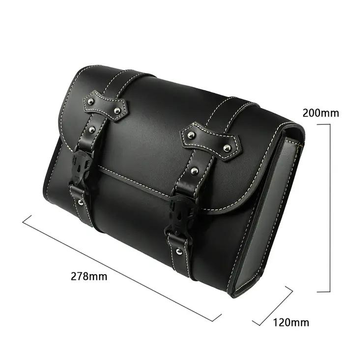 Sacoche de Moto modèle côté en cuir PU, sac de selle de bagages, pochette de rangement pour outils p