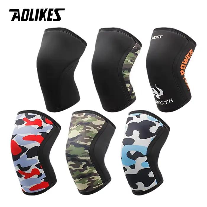 AOLIKES 1 paire 7mm néoprène sport genouillères Compression haltérophilie pressurisé Crossfit entraî