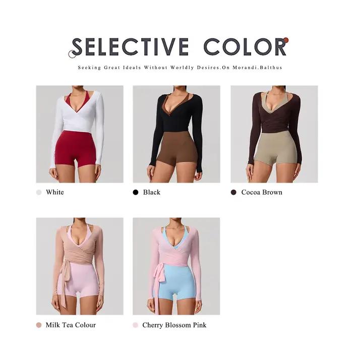 Nouveau haut de yoga une pièce à manches longues pour femme, idéal pour l'entraînement, le ballet et