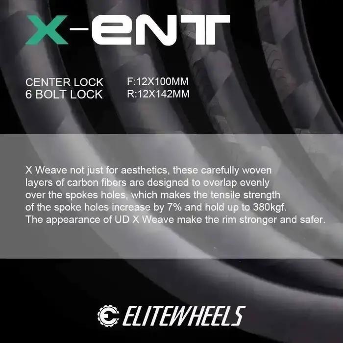 Jeu de roues en carbone ELITEWHEELS ENT X WEAVE pour vélo de route