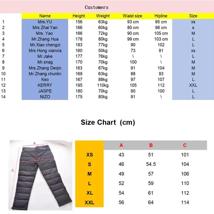 Kamperbox randonnée hommes pantalons hiver vers le bas pantalon hommes hiver vers le bas pantalon ra